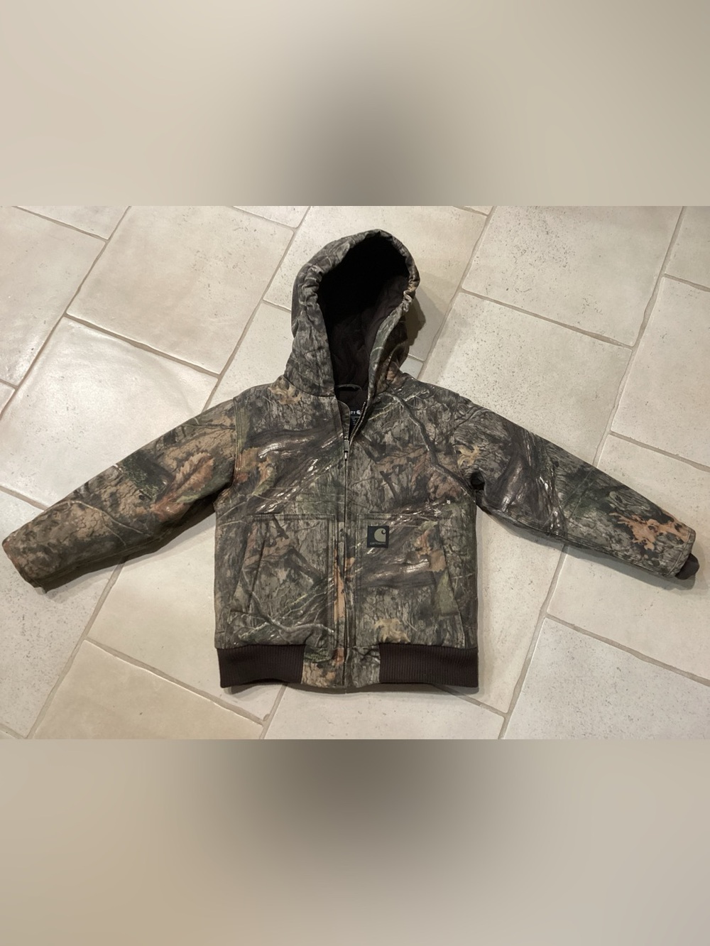 Carhartt Kids Camo Hooded Canvas Jacket Size 6